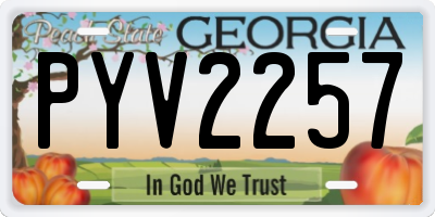 GA license plate PYV2257
