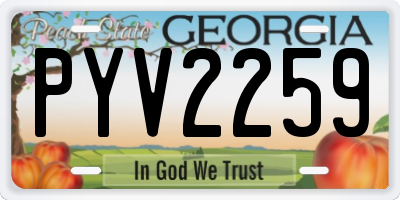 GA license plate PYV2259