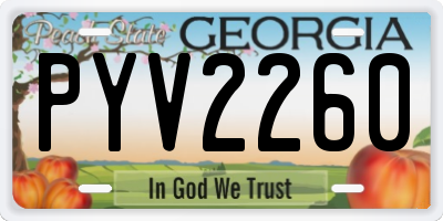 GA license plate PYV2260