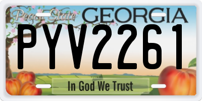 GA license plate PYV2261