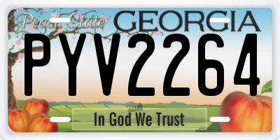 GA license plate PYV2264