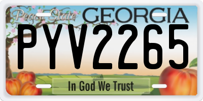 GA license plate PYV2265