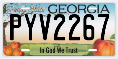 GA license plate PYV2267