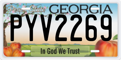 GA license plate PYV2269