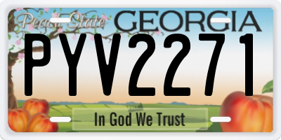 GA license plate PYV2271