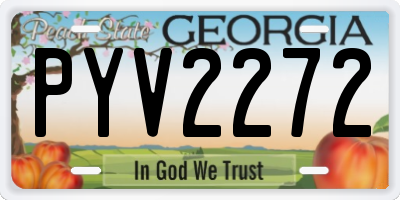 GA license plate PYV2272