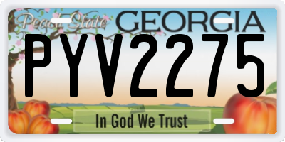 GA license plate PYV2275