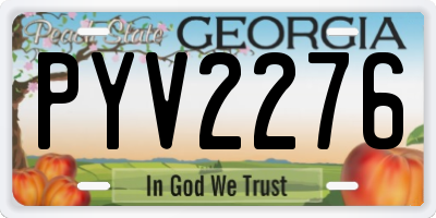 GA license plate PYV2276