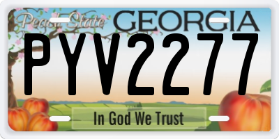 GA license plate PYV2277