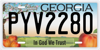 GA license plate PYV2280
