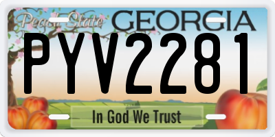 GA license plate PYV2281