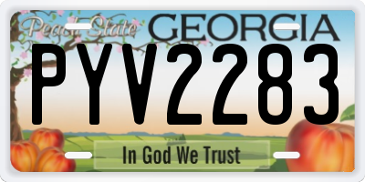 GA license plate PYV2283