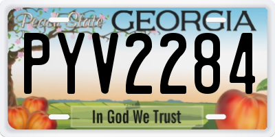 GA license plate PYV2284