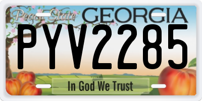 GA license plate PYV2285