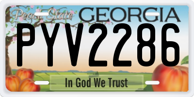 GA license plate PYV2286