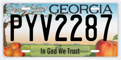 GA license plate PYV2287