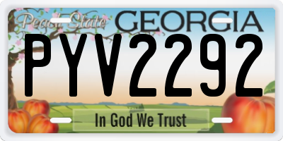 GA license plate PYV2292
