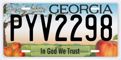 GA license plate PYV2298