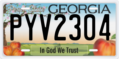 GA license plate PYV2304
