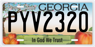 GA license plate PYV2320