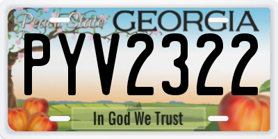 GA license plate PYV2322