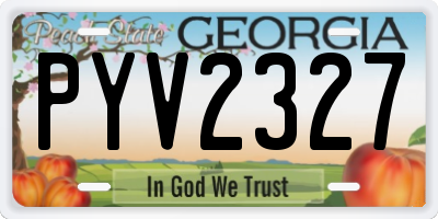 GA license plate PYV2327