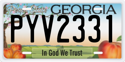 GA license plate PYV2331