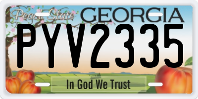 GA license plate PYV2335