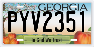 GA license plate PYV2351