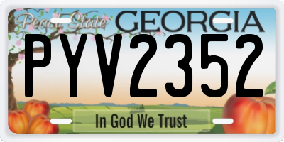 GA license plate PYV2352