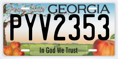 GA license plate PYV2353