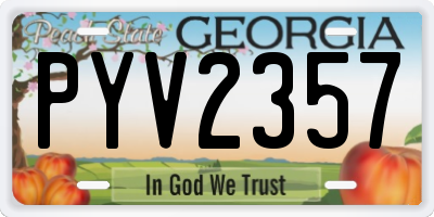 GA license plate PYV2357