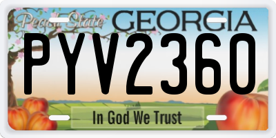 GA license plate PYV2360