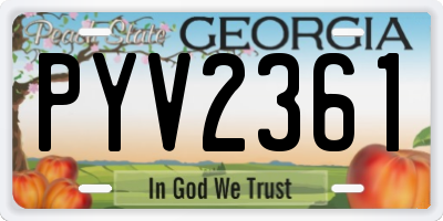 GA license plate PYV2361