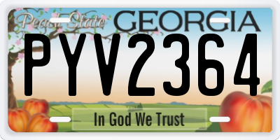 GA license plate PYV2364