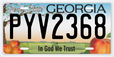 GA license plate PYV2368