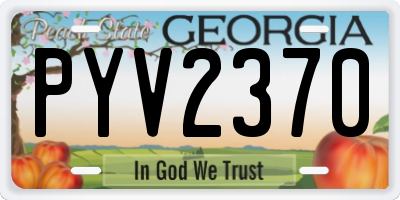 GA license plate PYV2370