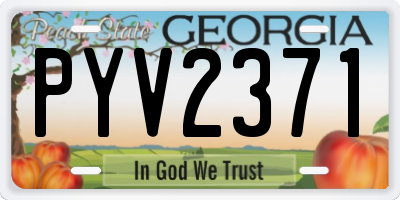 GA license plate PYV2371