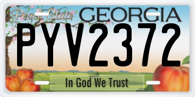 GA license plate PYV2372