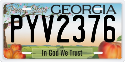 GA license plate PYV2376