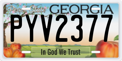 GA license plate PYV2377