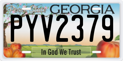 GA license plate PYV2379