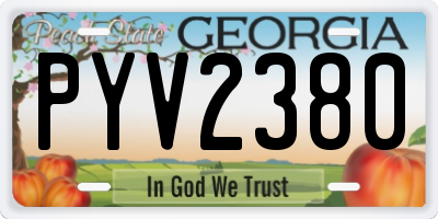 GA license plate PYV2380