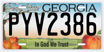GA license plate PYV2386