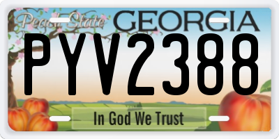 GA license plate PYV2388