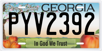 GA license plate PYV2392