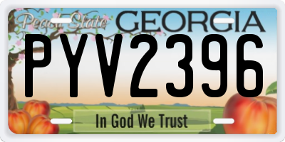 GA license plate PYV2396
