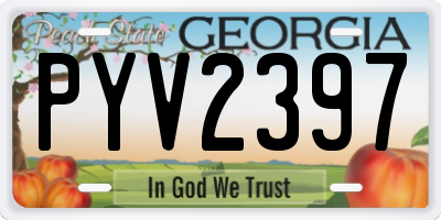 GA license plate PYV2397