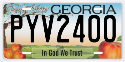 GA license plate PYV2400