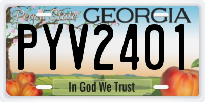 GA license plate PYV2401